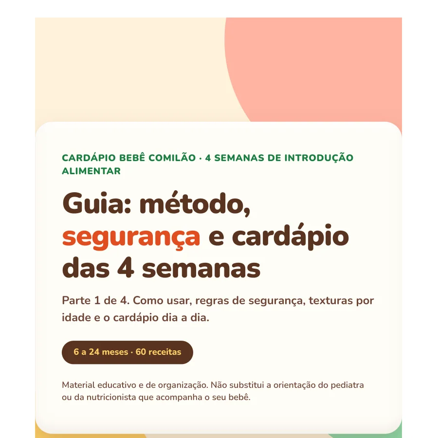 Cardápio Bebê Comilão em PDF